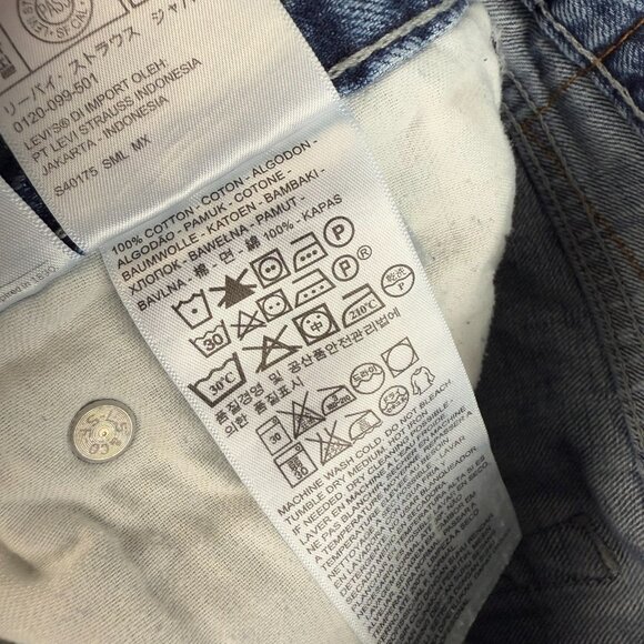 Levis 514 Jeans Mens 34x34 Blue Straight Fit Slim Leg Classic Cotton Denim Pants - Picture 6 of 9